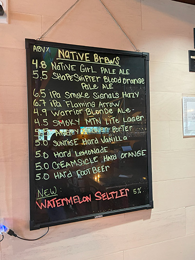 Native Brews Tap & Grill, Cherokee